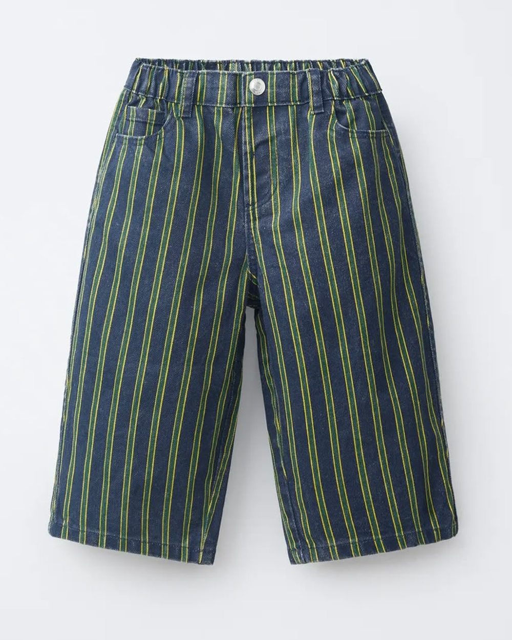 Çizgili Geniş Paça Jean